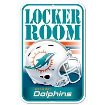 Miami Dolphins Plastic Sign 11" x 17"
