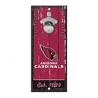 Arizona Cardinals Bottle Opener Sign 5" x 11"