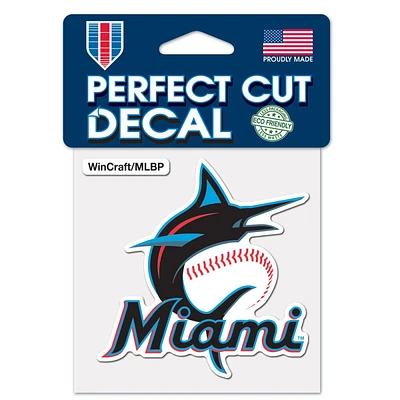 Miami Marlins Perfect Cut Colour Decal 4" x 4"