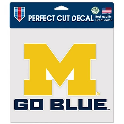Michigan Wolverines Go Blue Perfect Cut Colour Decal 8" x 8"