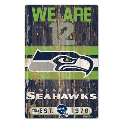 Seattle Seahawks Slogan Wood Sign 11" x 17" 1/4" Thick