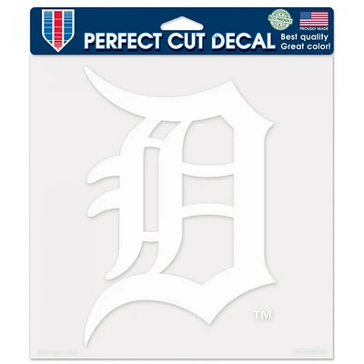 Detroit Tigers Perfect Cut White Decal 8" x 8"
