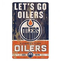 Edmonton Oilers Slogan Wood Sign 11" x 17" 1/4" Thick
