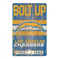 Los Angeles Chargers Slogan Wood Sign 11" x 17" 1/4" Thick
