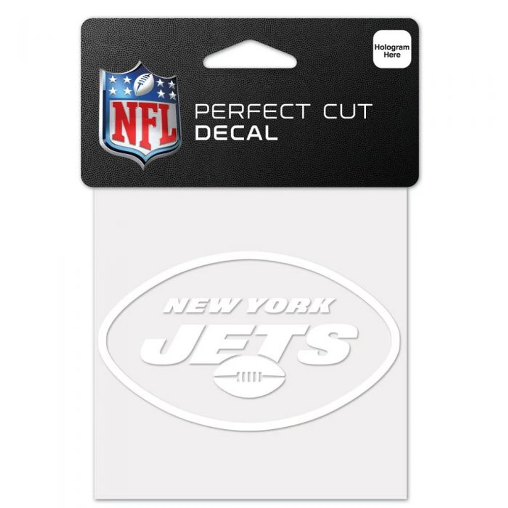 New York Jets Perfect Cut White Decal 4" x 4"