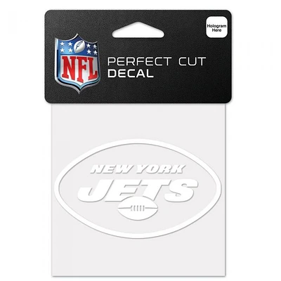 New York Jets Perfect Cut White Decal 4" x 4"