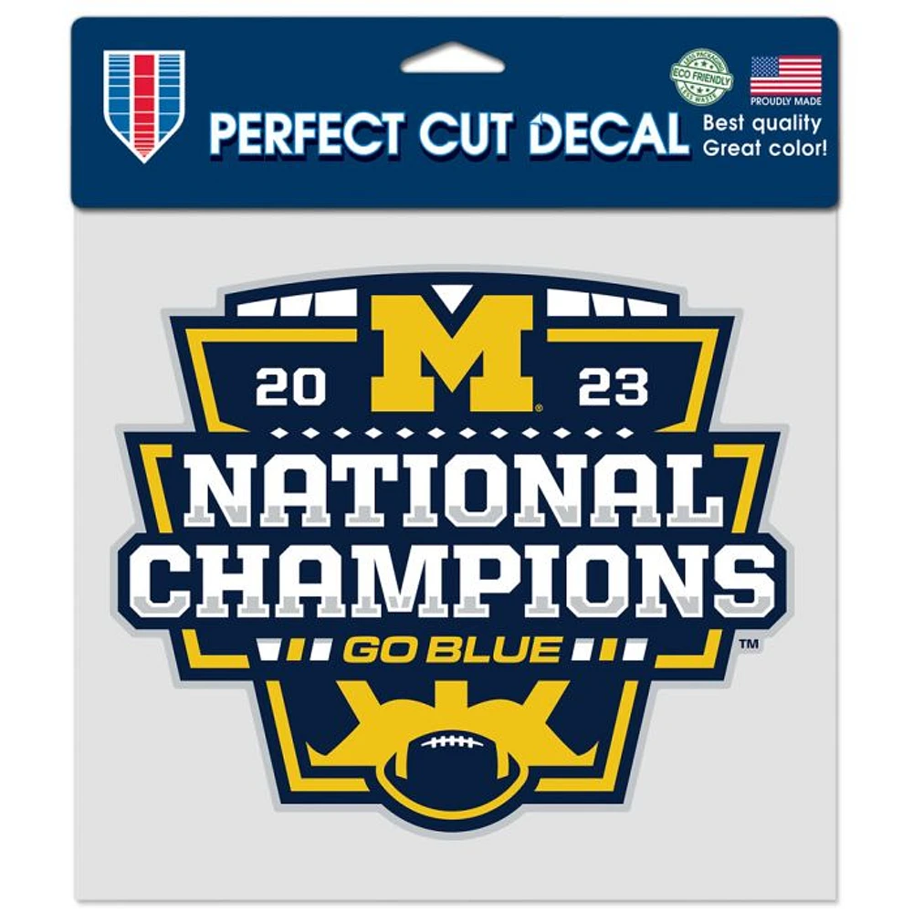 Michigan Wolverines 2023 Football Champions Perfect Cut Colour Decal 8" x 8"