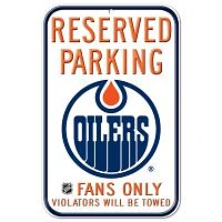 Edmonton Oilers Plastic Sign 11" x 17"