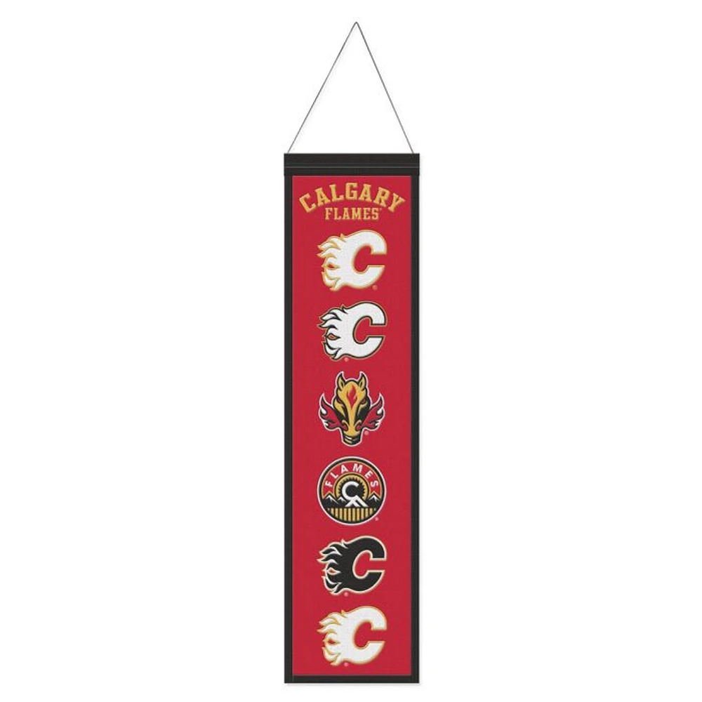 Calgary Flames Evolution Wool Banner 8" x 32"