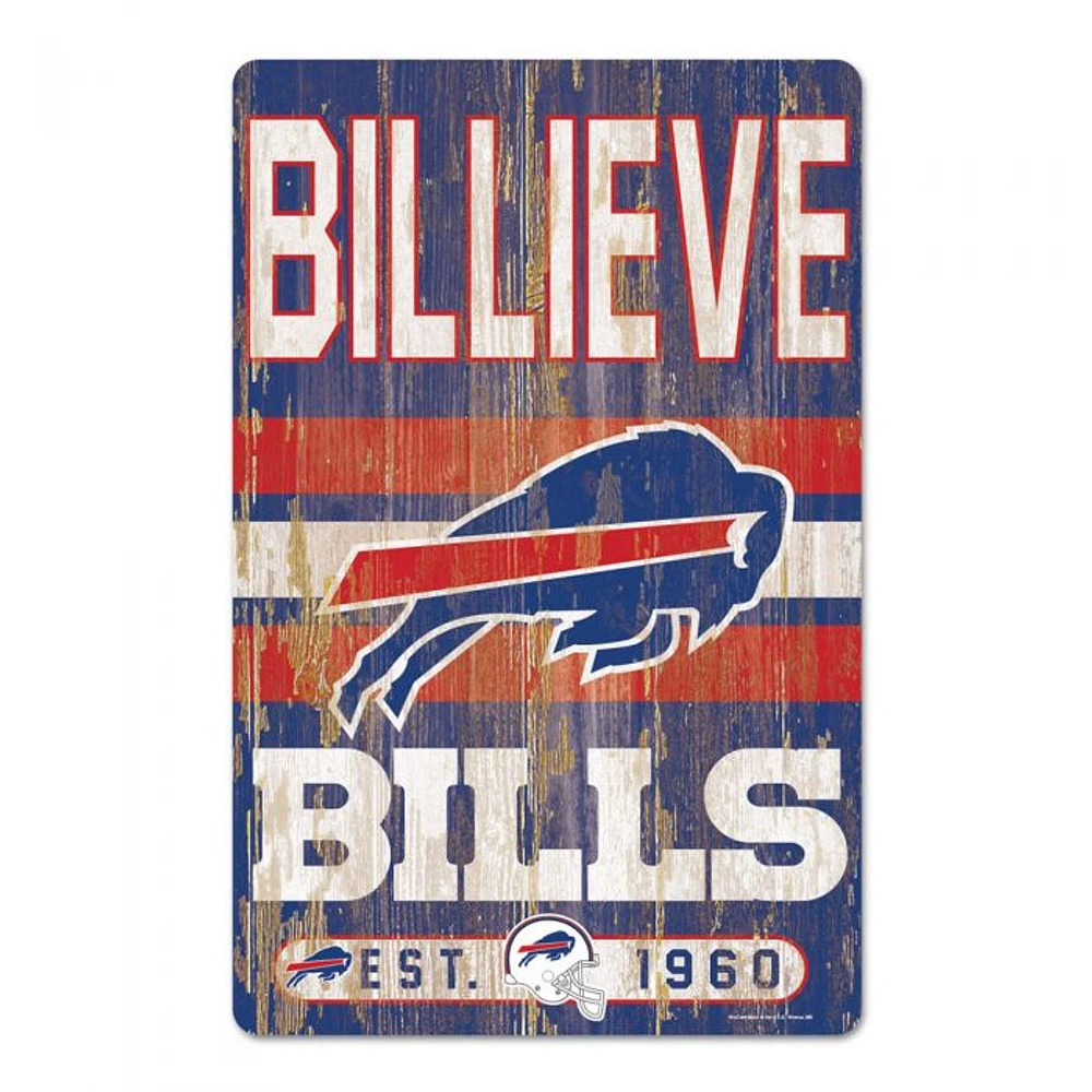 Buffalo Bills Slogan Wood Sign 11" x 17" 1/4" Thick