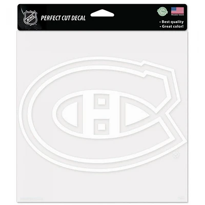 Montreal Canadiens Perfect Cut White Decal 8" x 8"
