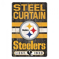 Pittsburgh Steelers Slogan Wood Sign 11" x 17" 1/4" Thick