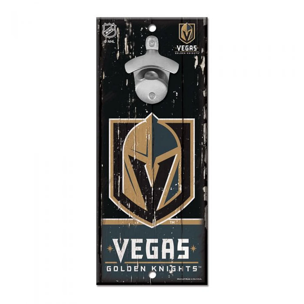 Vegas Golden Knights Bottle Opener Sign 5" x 11"