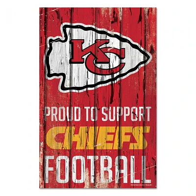 Kansas City Chiefs Proud Wood Sign 11" x 17" 1/4" Thick