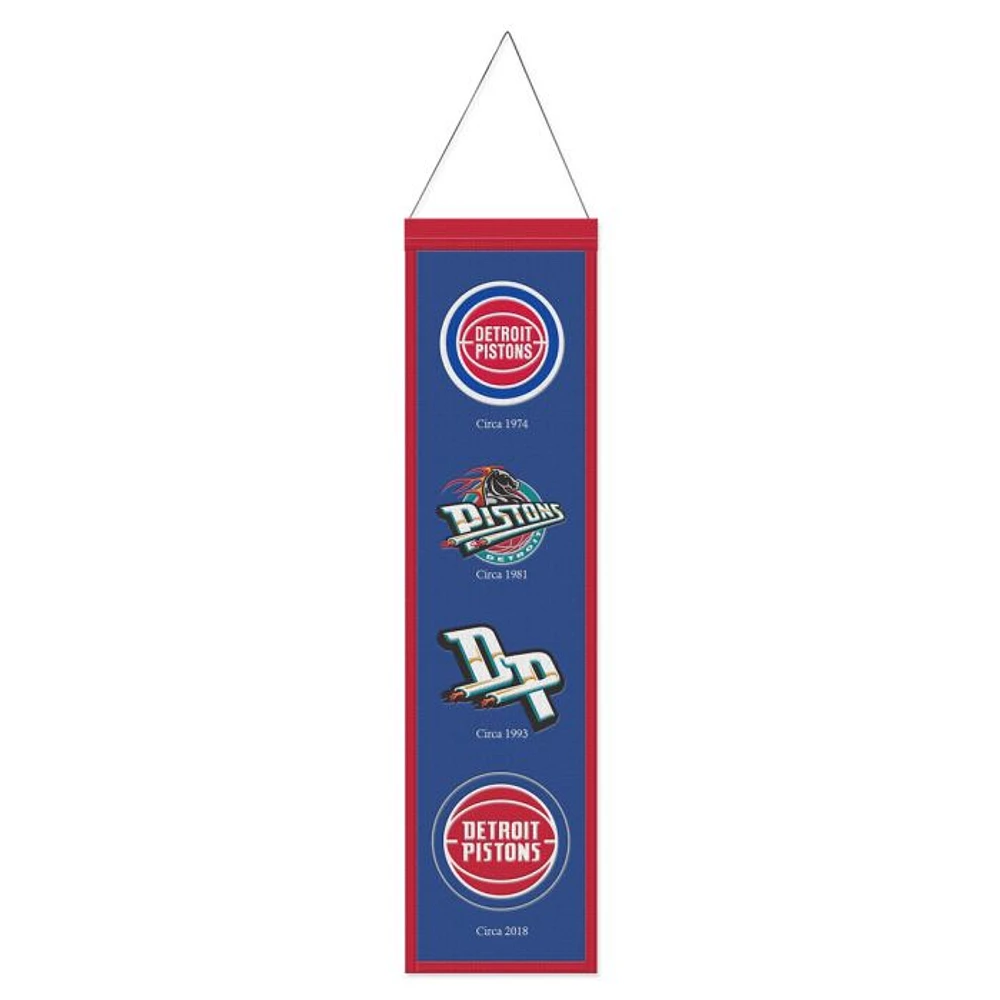 Detroit Pistons Evolution Wool Banner 8" x 32"