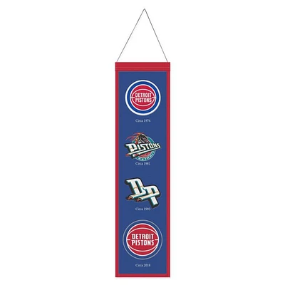 Detroit Pistons Evolution Wool Banner 8" x 32"