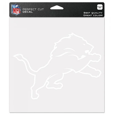 Detroit Lions Perfect Cut White Decal 8" x 8"