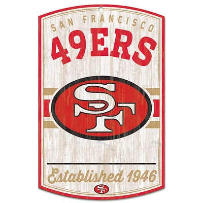San Francisco 49ers Classic Logo Retro Wood Sign 11" x 17" 1/4" Thick