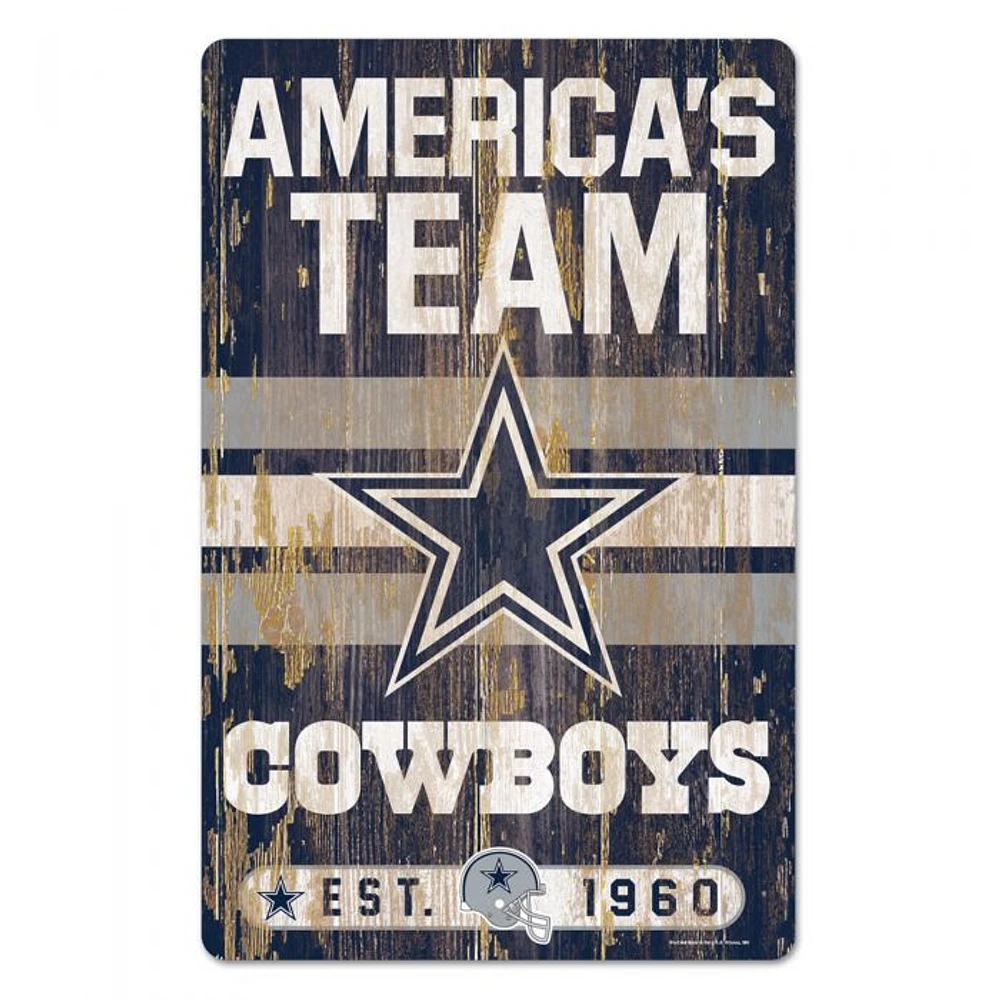 Dallas Cowboys Slogan Wood Sign 11" x 17" 1/4" Thick