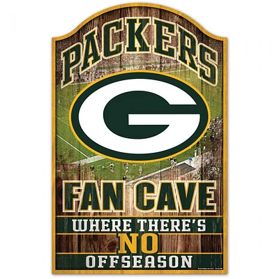 Green Bay Packers Fan Cave Wood Sign 11" x 17" 1/4" Thick