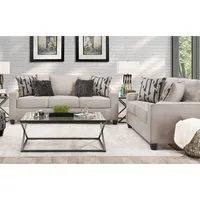 Linen Sofa and Loveseat