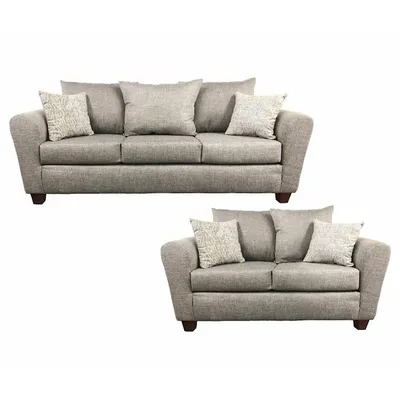 Silver Sofa and Loveseat