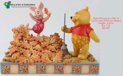 Piglet and Pooh Playing in the Leaves