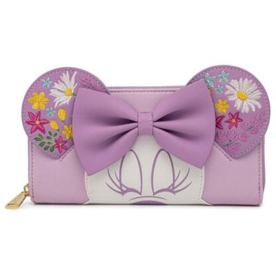 LOUNGEFLY DISNEY MINNIE MOUSE FLORAL ZIP AROUND WALLET