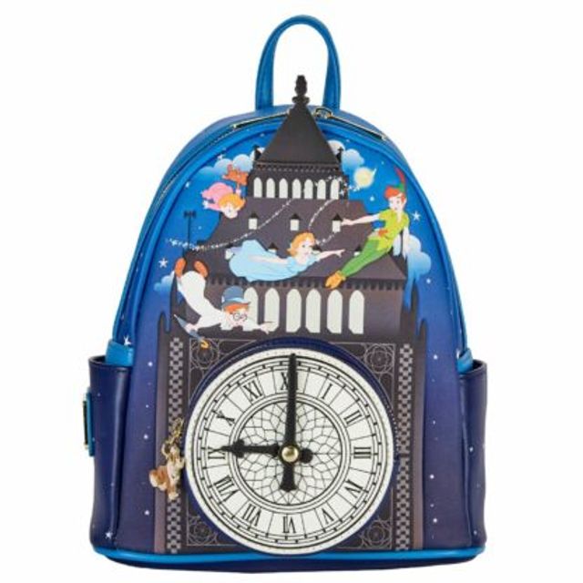LOUNGEFLY Disney Peter Pan Glow-In-The-Dark Clock Mini Backpack