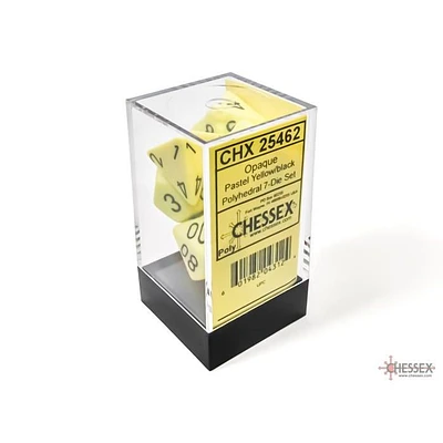 Chessex Opaque 7-Die Set Polyhedral Pastel Yellow/Black