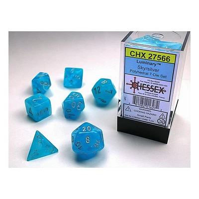 Dice Assorted 7-pack - Luminary Sky with Silver