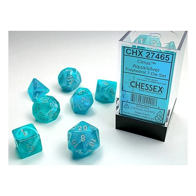 Cirrus 7-Die Set Aqua/Silver - Dice