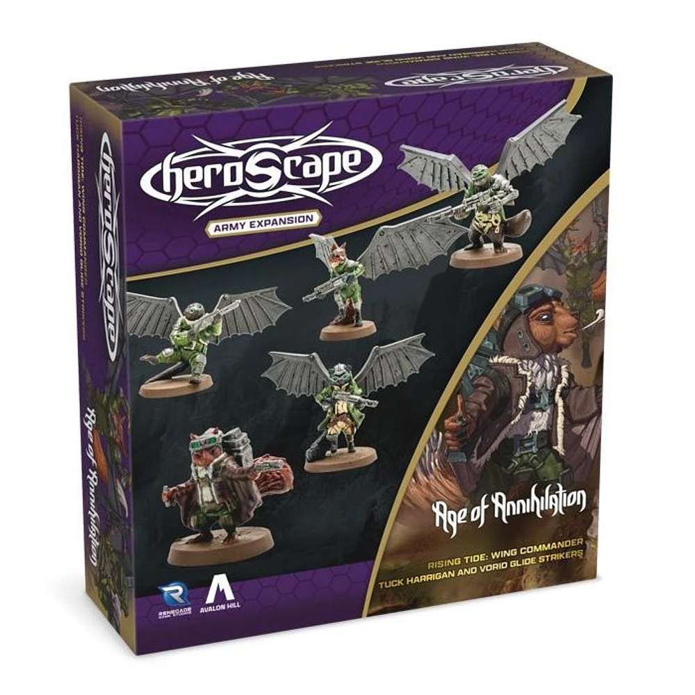 Heroscape: Rising Tide Wing Commander Tuck Harrigan And Vorid Glidestrikers Army Expansion - Board Game