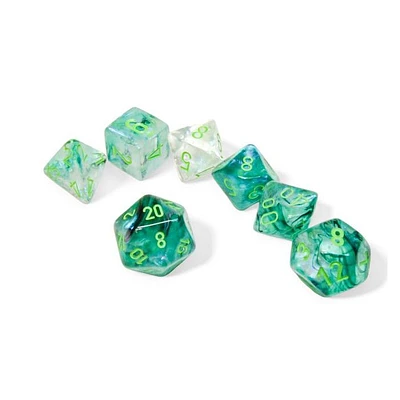 Chessex Borealis 7-Die Set Kelp/Light Green Luminary (2021)