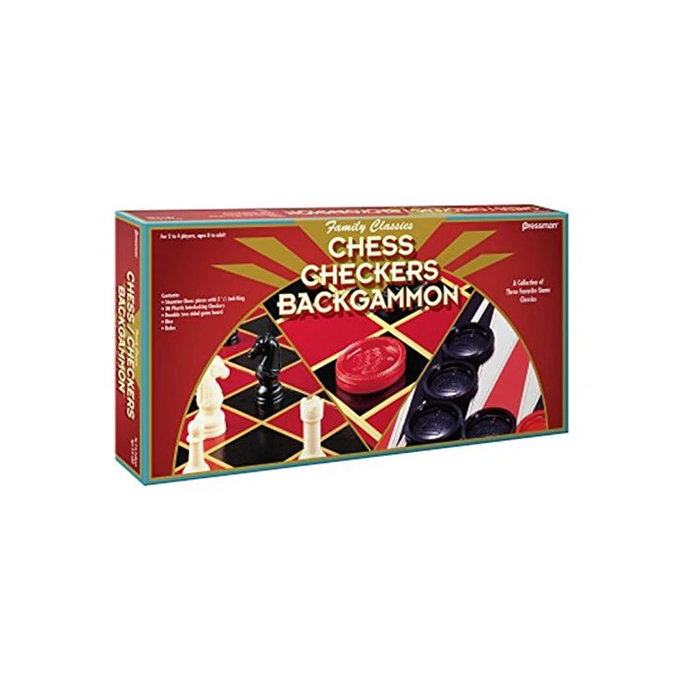 Chess-Checkers-Backgammon Folding By Pressman Games - Board Game