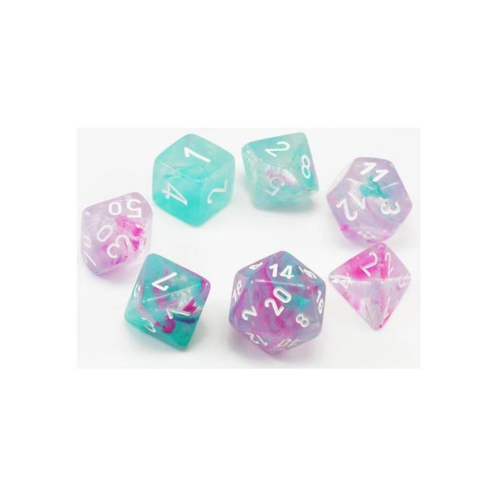 Chessex Nebula 7-Die Set Wisteria/White Luminary (2021)