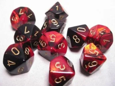 D10 - 10-Pack Gemini Black-Red/Gold