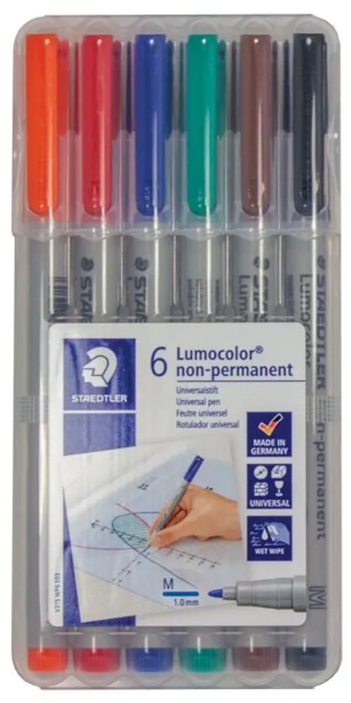 Water Soluble Markers - 6 Color Pack