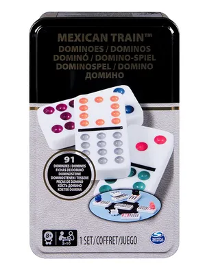 Double 12 Color Dot Dominoes in Tin