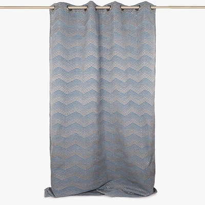 Cortinado zigzag azul 140x270cm HERITAGE