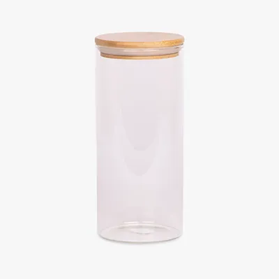 Caixa bambu/vidro 1,3L GLASS