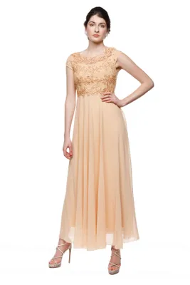 Gold Lace Evening Gown