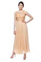 Gold Lace Evening Gown
