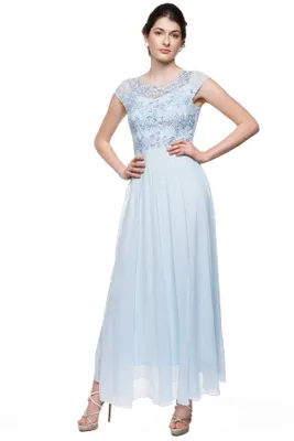 Ice Blue Lace Detail Dress