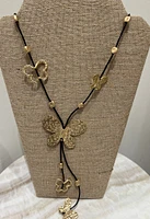 A Leather with charm necklace