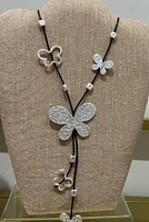 A Leather with charm necklace