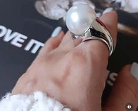 Carolina olivares big pearl ring