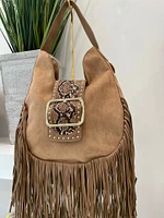 Am boho fringe suede bag