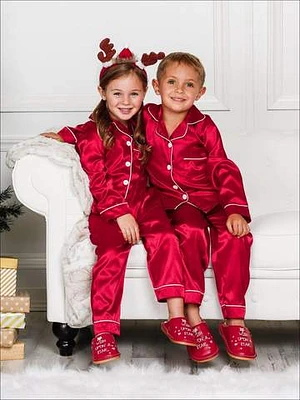 Christmas red satin pjs