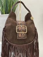 Am boho fringe suede bag